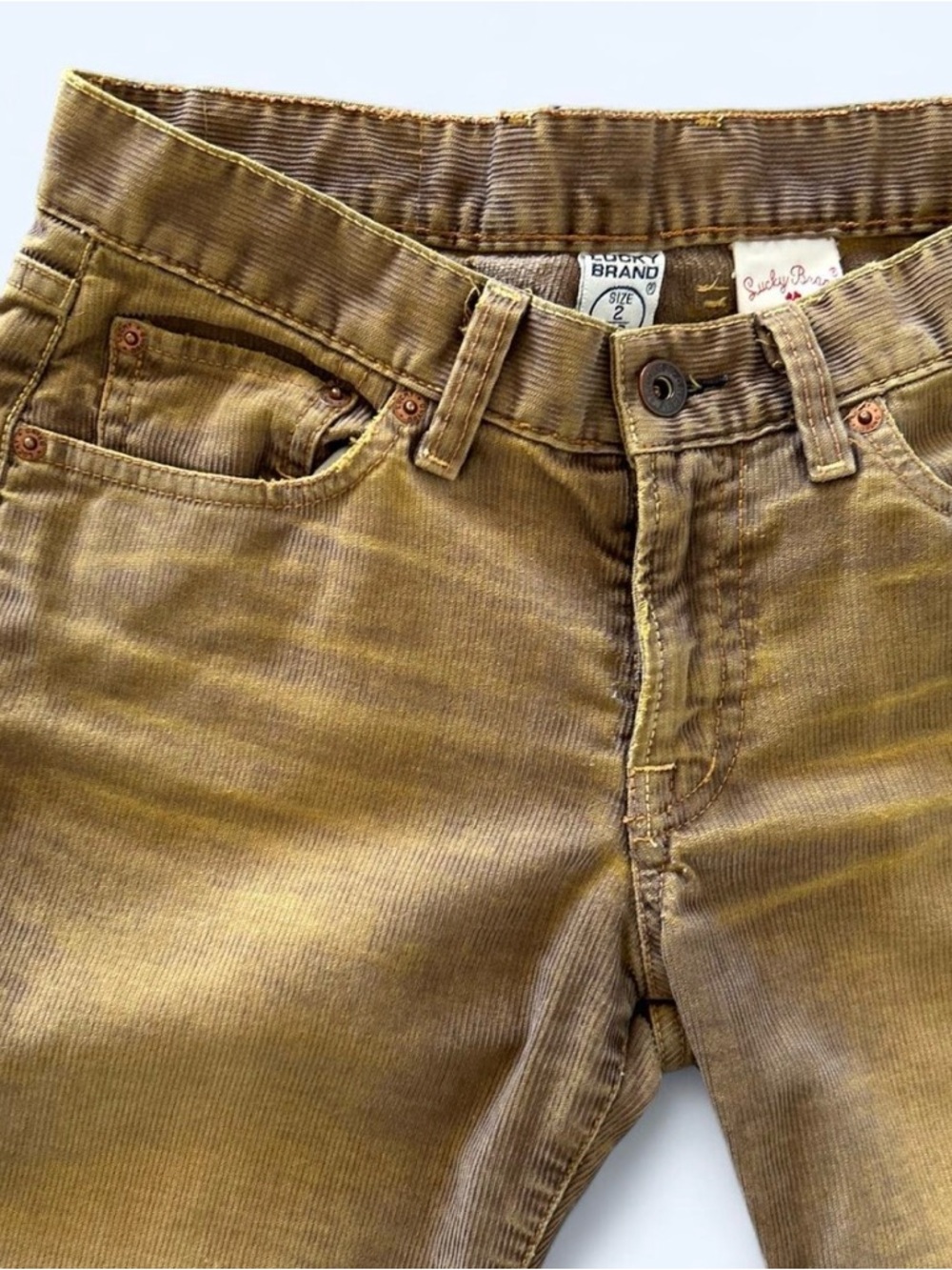 Lucky Brand Brown Corduroy Pants Flare Vintage Wash Size 26” - Picture 2 of 8